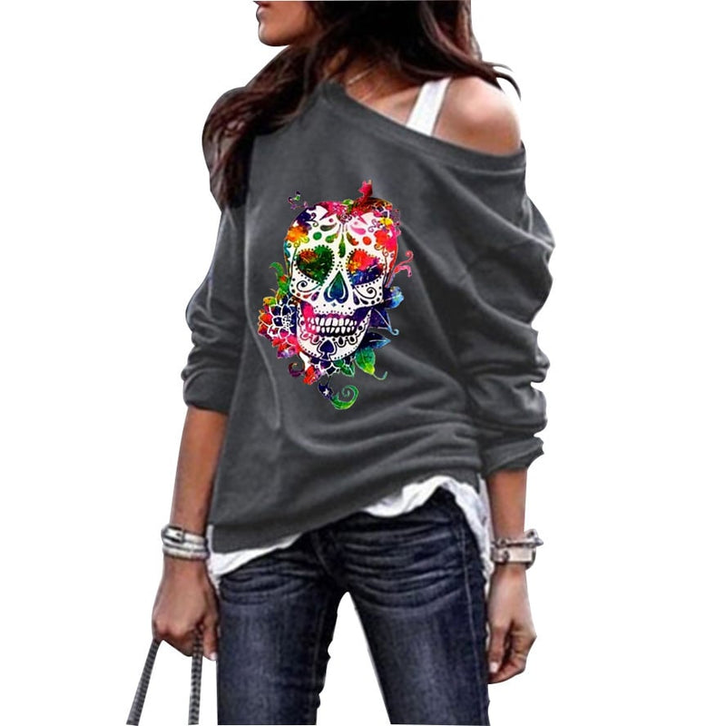 Women's Halloween Skull Crewneck Sweater