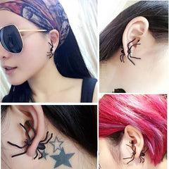 Creepy Black Spider Costume Earrings