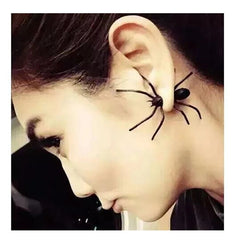 Creepy Black Spider Costume Earrings