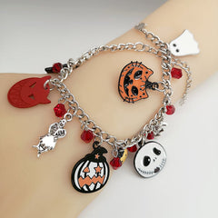 Spooky Season Pumpkin Skull Bracelet