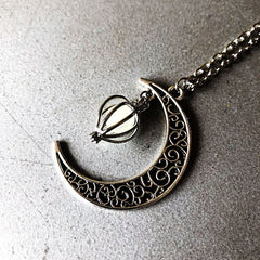Enchanted Moonlight Birdcage Necklace