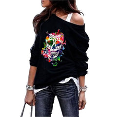 Women's Halloween Skull Crewneck Sweater