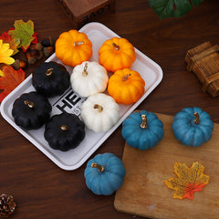 Autumn Trio Pumpkin Decor Set (Gold, Orange, White)
