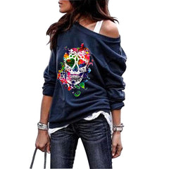 Women's Halloween Skull Crewneck Sweater