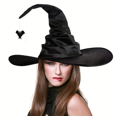 Enchanted Purple Witch Hat with Bat Motif