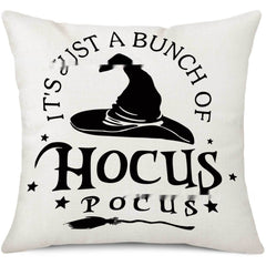 Halloween Pillow Cover with Witch Print