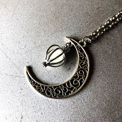 Enchanted Moonlight Birdcage Necklace