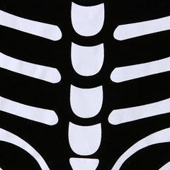 Kids' Bone Print Long Sleeve Romper for Halloween