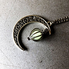 Enchanted Moonlight Birdcage Necklace