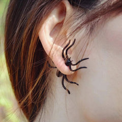 Creepy Black Spider Costume Earrings