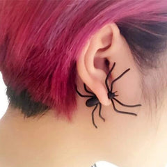 Creepy Black Spider Costume Earrings