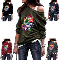 Women's Halloween Skull Crewneck Sweater
